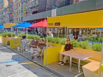 Curbside space turned into dining on Mott Street.  File photo: Gersh Kuntzman