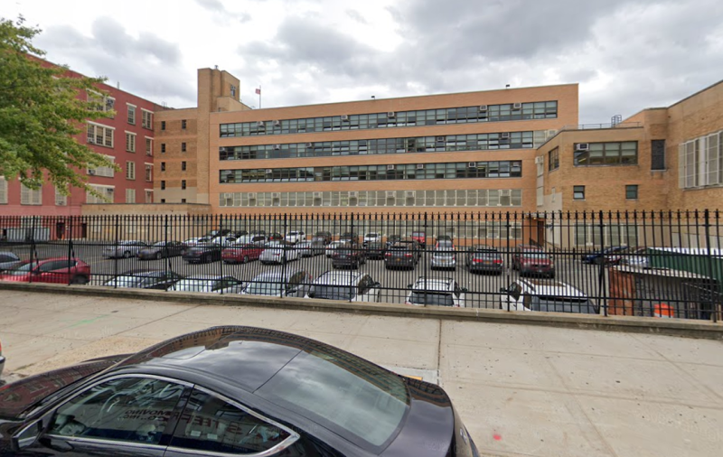 Here's Williamsburg Prep High School in a Google street view image. Cars cars cars.