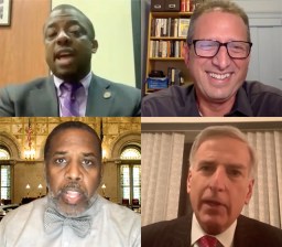 (Clockwise from top left) Comptroller candidates include State Senator Brian Benjamin, City Council Member Brad Lander, Assembly Member David Weprin and State Senator Kevin Parker.