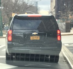 Stringer's car, at a recent campaign stop. Photo: Tipster