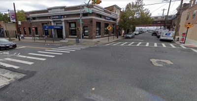 Here's what the driver would have seen as he made his left onto Bay Street. Was he distracted? NYPD didn't say. Photo: Google
