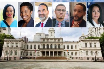 Candidates in the special election include (from left): Latoya Benjamin, Selvena Brooks-Powers, Pesach Osina, Manny Silva, Shawn Rux and Nancy Martinez