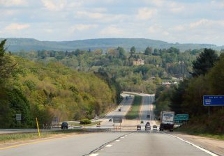 Route 17, pictured near Liberty. A local business-backed group wants to add a third lane to the road.  Photo: P199 via https://commons.wikimedia.org