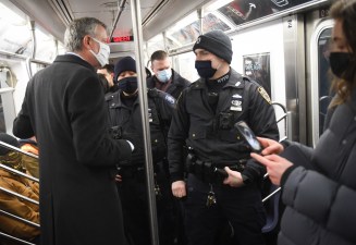 Mayor de Blasio even took the subway yesterday! Photo: Michael Appleton/Mayoral Photography Office