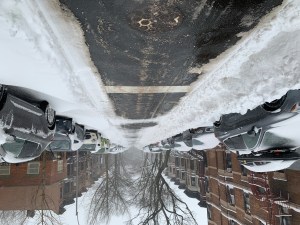 A street made safe for driving ... even as the mayor begged everyone not to drive. Photo: Gersh Kuntzman