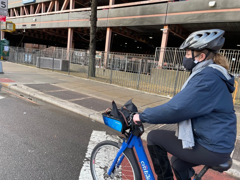 Garcia, riding past Elmhurst Hospital. File photo: Dave Colon