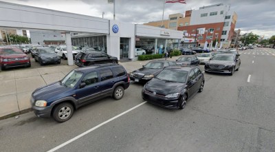 The scene of Carol Langdon's death. Even in a Google photo, there's a car on the sidewalk and others double-parked.