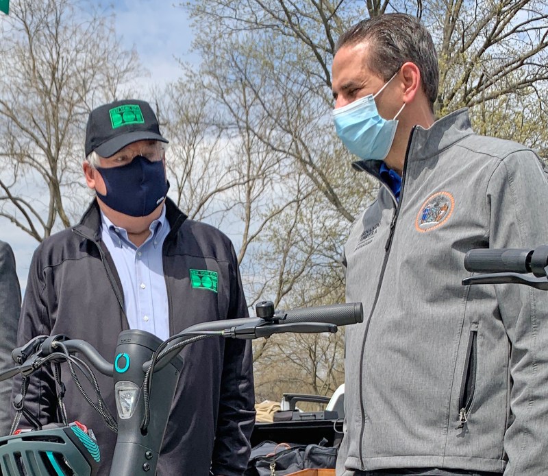 DOT Commissioner Hank Gutman (left) with Council Member Ferdinando Cabrera. Photo: Gersh Kuntzman