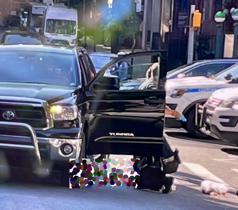 The crash scene was a grim reminder of the death caused by the drivers of heavy vehicles. Streetsblog has blurred the graphic part of the photo.