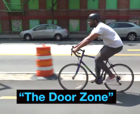 Shabazz Stuart cycling in Brooklyn. Photo: Clarence Eckerson Jr.