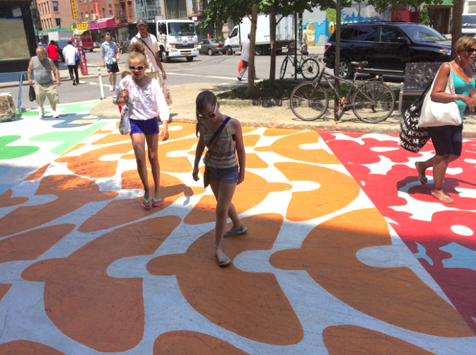 The city closed the easternmost block of Division Street at Canal to create a parklet. Photo: Michael King