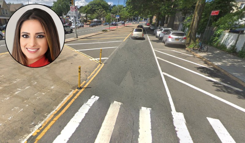Assembly Member Jenifer Rajkumar (inset) wants more parking where the city has barred it. Photo: Google