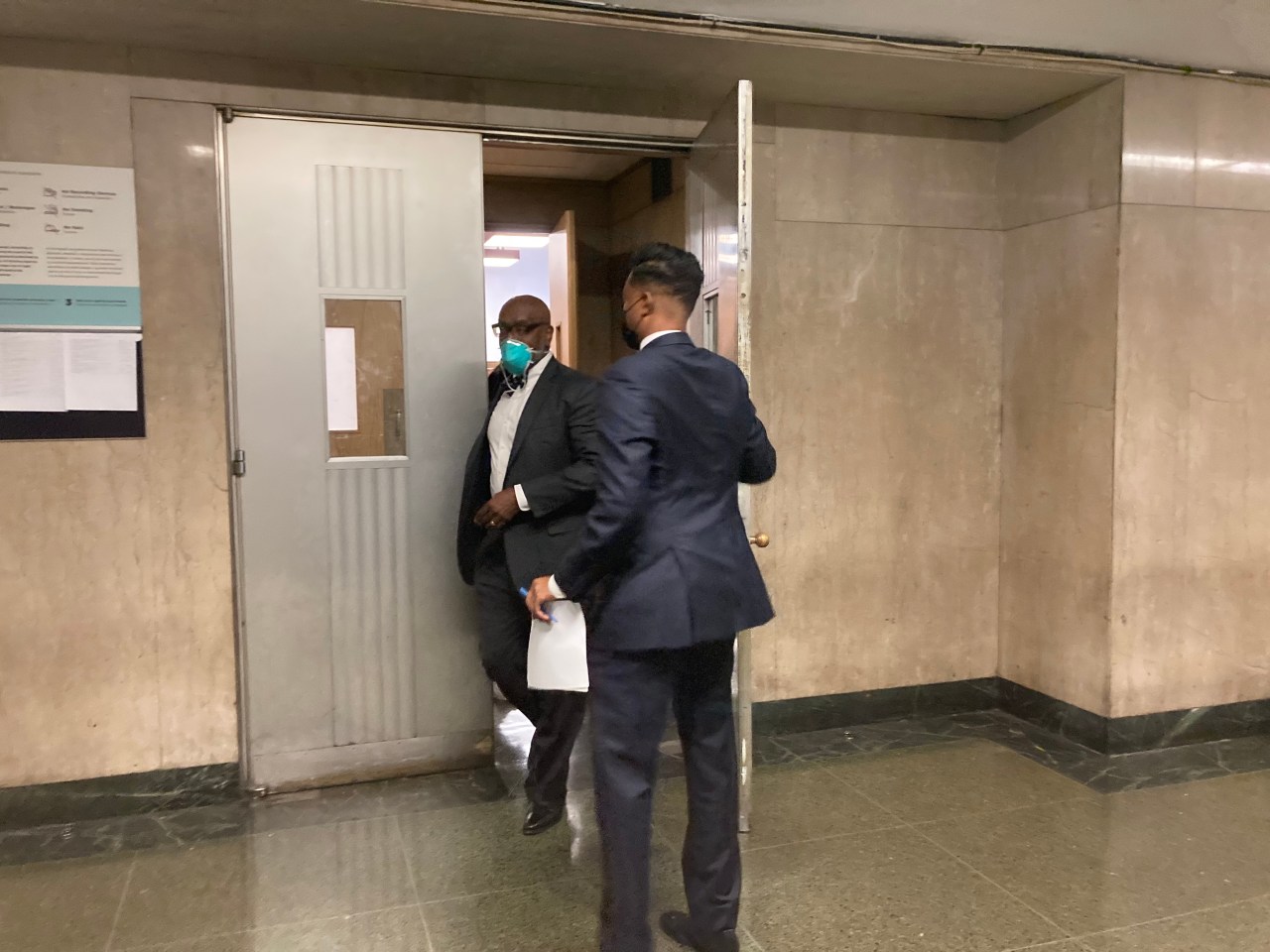 Keith Wright's lawyer Anthony Ricco leaving court on Tuesday. Photo: Julianne Cuba