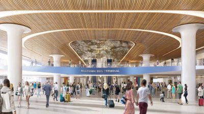 A day is dawning for the Port Authority bus terminal, but what will it look like? Rendering: Port Authority of New York and New Jersey