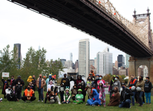 The 2020 Sunnyside/Astoria Family Ride “Spoketacular” at Queensbridge Park. The Spoketacular was organized by C.J. Bretillon, Jennifer Chakrabarti, Baglia, Juan Restrepo and the Queens  Transportation Alternatives Committee. Photo: Bhaskar Chakrabarti