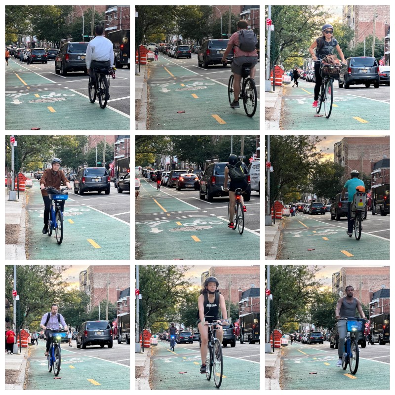 Cyclists and scooter uses on Crescent Street, just a handful of the cyclists New York State wants to hear from. Photo: Macartney Morris