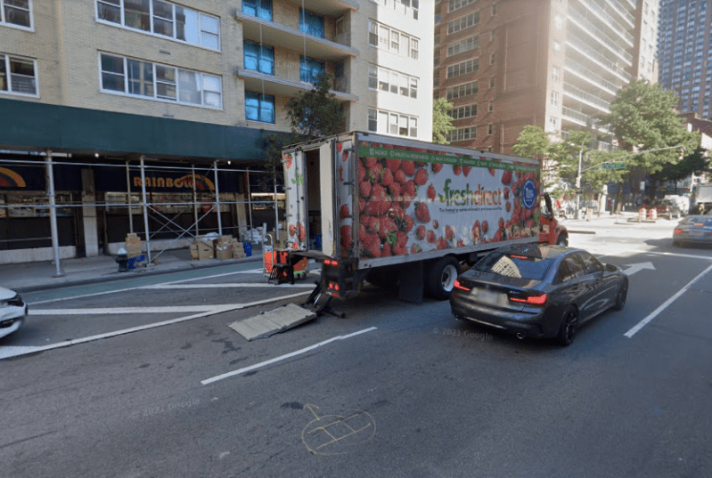 The site is so frequently blocked by trucks that it's even on Google Street View.