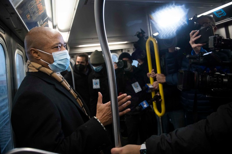 Mayor Adams rode the subway on his first day in office. File photo: Ed Reed/Mayor's Office