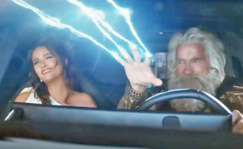 Hey, two hands on that wheel, Zeus!