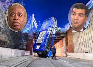 Bus service has to improve under Mayor Adams (left) and Transportation Commissioner Ydanis Rodriguez. Main photo: MTA
