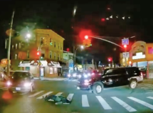 Seconds before the black SUV ran over the victim.