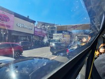 A slow-moving Fordham Road bus this week. Photo: Eve Kessler