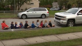 Ten kids cannot be seen by this truck's front-side blind spot. Photo: File