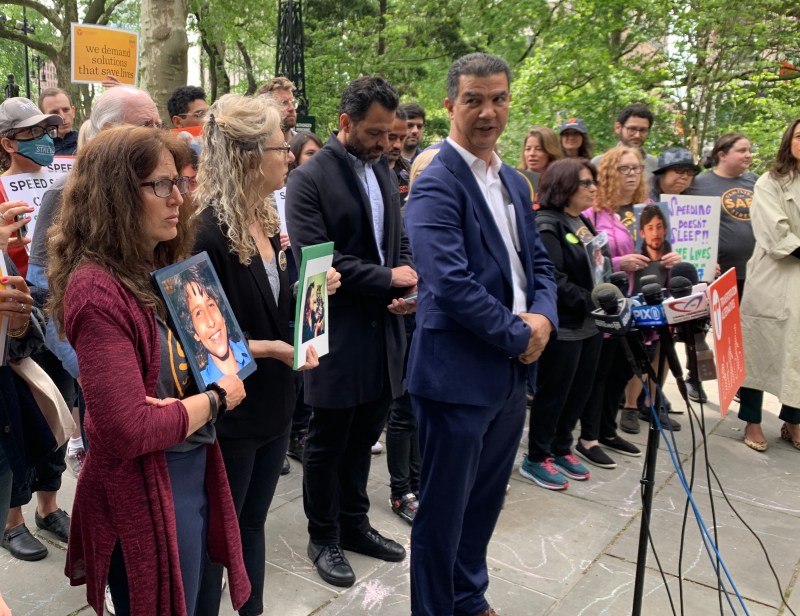 DOT Commissioner Ydanis Rodriguez at Thursday's pro-speed camera rally. Photo: Gersh Kuntzman