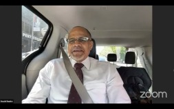 Schools Chancellor David Banks. In a car.