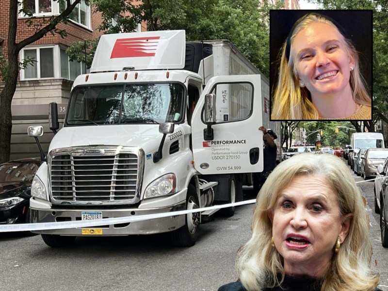 Rep. Carolyn Maloney (below right) played a role in halting a proposed bike lane where cyclist Carling Mott (above) was killed this week. Main photo: Upper East Site