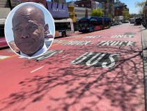 The 181st Street busway — with the man who cut it by two hours a day. File photo: Dave Colon