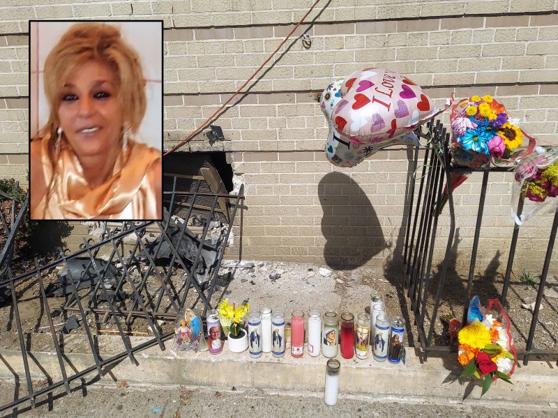 Mourners left candles at the site where Paulina Nrecaj was killed by a recidivist reckless driver. Photos: David Greene