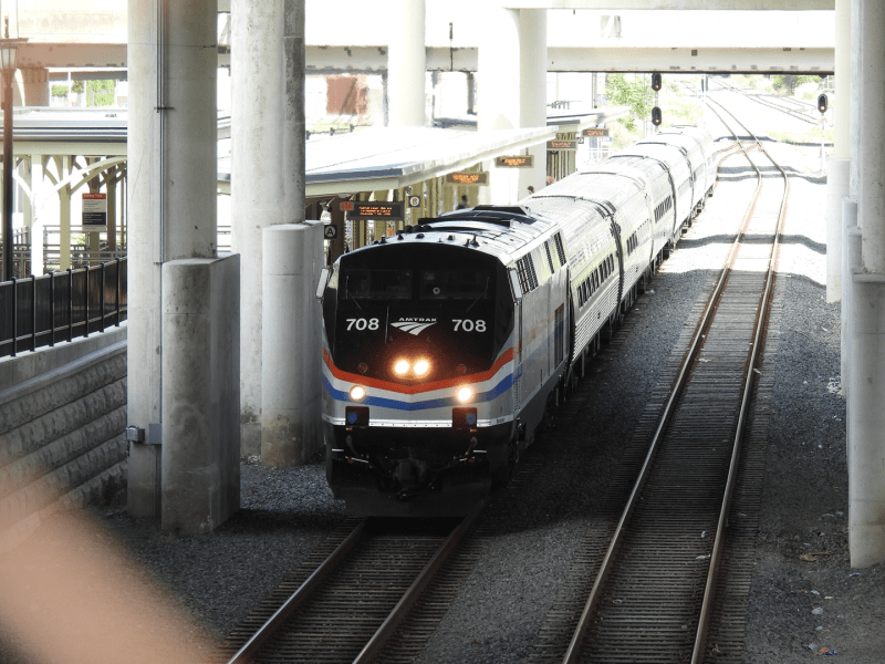 An Amtrak train at Buffalo Exchange Place. Photo: Ben Turon